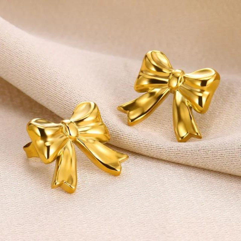 Elegant Ribbon Bow Sets Necklaces Earrings Bracelet For Women