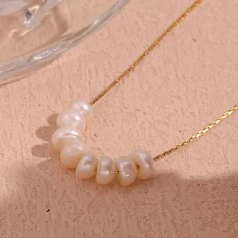 Stainless Steel Pearl Chain Necklace for Women