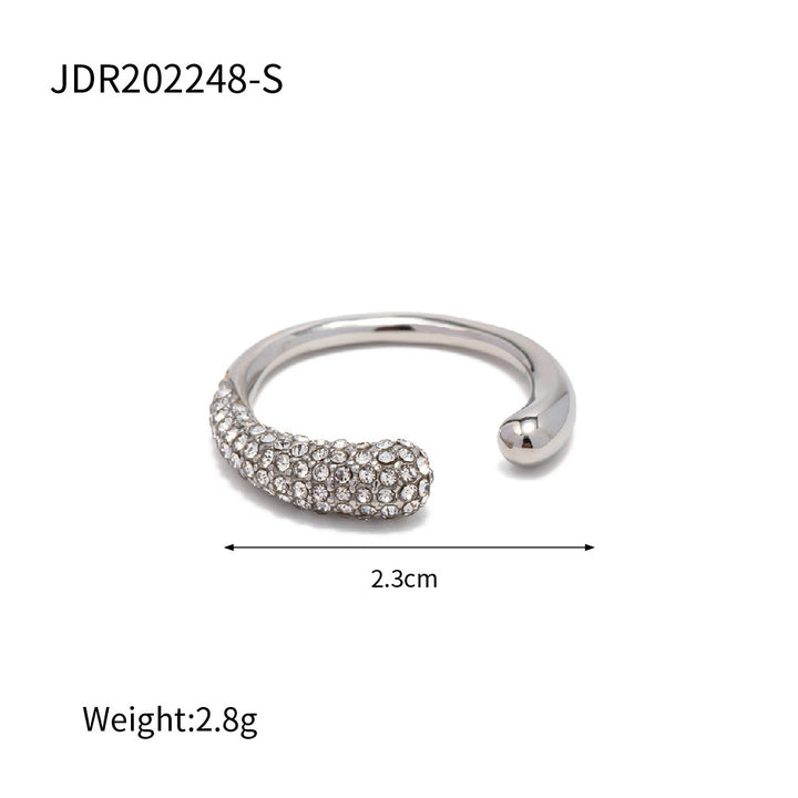 Stainless Steel Zircon Ring