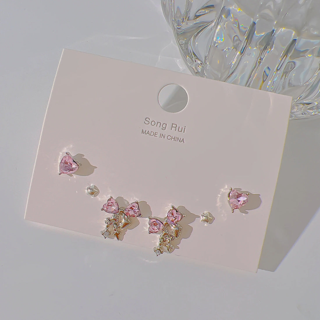 Y2K Pink Heart Stud Earrings