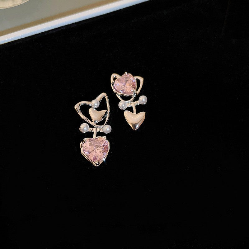 Women's Fashion Heart-shaped Zircon  Earrings