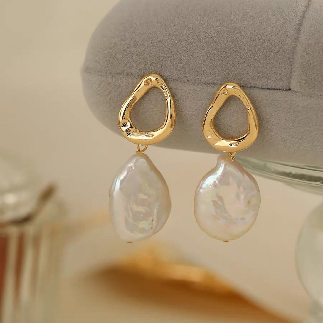 French Shaped Natural Baroque Earrings