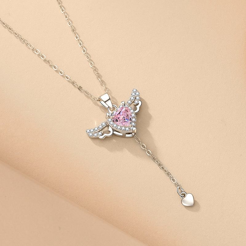 Cupid Heart Angel Wings Necklace