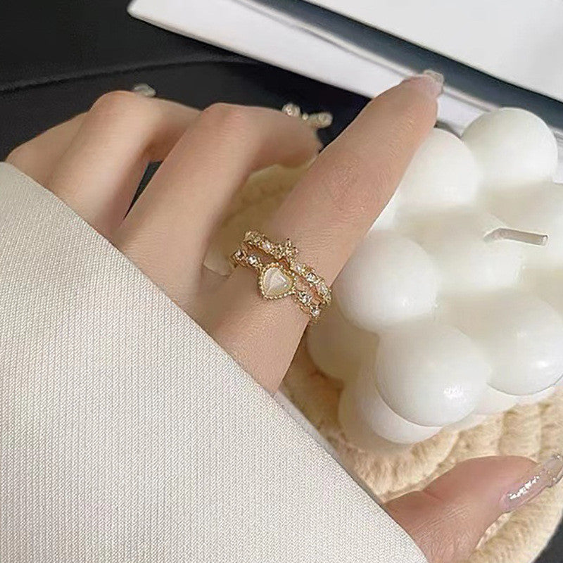 Adjustable Kpop Crystal Y2K Crown Ring for Women